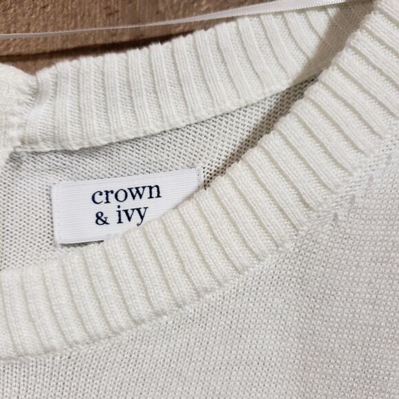 Crown & Ivy NWT colorful striped exposed back zip long sleeve sweater woman's XL - Picture 6 of 11